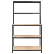 Vidaxl table de travail avec étagères 5 niveaux anthracite 152877_2