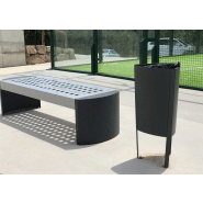 Banc public en acier galvanisé - modèle Trau UM396E - traitement Ferrus anticorrosion_2