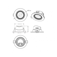Downlight LED encastré - 7W - rond 45° - réf MNSOBR07 - blanc moderne, angle précis_2