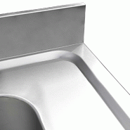 Plonge inox 2 bacs avec égouttoir avec étagère - P 600 mm - à droite_2