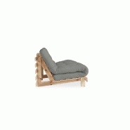 Canapé convertible futon ROOTS - Pin naturel - Coloris gray - Couchage 140x200 cm - Design japonais et scandinave_2