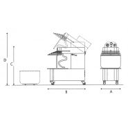 Pétrin professionnel Pexmc-tr - Caplain - tête relevable - 18 à 60 kg - cuve inox et 2 vitesses_2