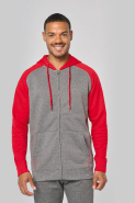Veste molleton zippée unisexe à capuche bicolore - Réf : PA380 - Molleton gratté 65% polyester / 35% coton - Marque PROACT_2