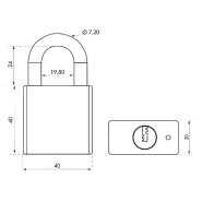 Cadenas à clé inox RINOX 40mm - Anse inox - 4 clés réversibles - Thirard_2