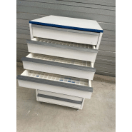 Meuble d'occasion de laboratoire avec tiroirs - ATEX - 9 tiroirs sur pieds métal - P21081148_2