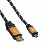 ROLINE GOLD Câble USB 2.0, type A - mini 5- broches, 3 m_2