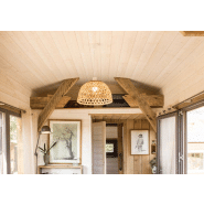 Tiny house avec toiture en acier Corten et menuiseries bois gris cèdre