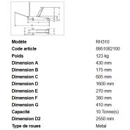 Rh310 - crics rouleurs hydrauliques Rodcraft - capacité 10T - avec pédale de levage rapide et contrôle de descente LCS_2