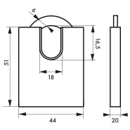 Cadenas à clé Mach 3 AP 40 mm avec bumper - Laiton monobloc, anse inoxydable et haute sécurité extérieure_2
