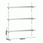 Etagères murales en inox 3 niveaux Profondeur 400 mm - 2000_2