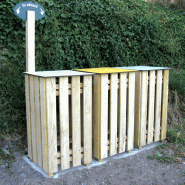 Corbeille carrée de tri sélectif en bois_2