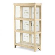 Meuble présentoir vitrifié - Francisco Segarra - 80x33xH130cm - étagères en bois avec verrou feuille_2