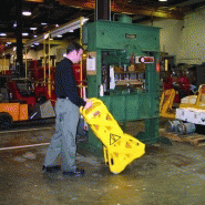 Barrière de sécurité mobile portable - 4000 mm ouverte - Polyéthylène jaune - 16 panneaux_2