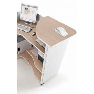 Comptoir d'accueil pratique avec plateaux réglables