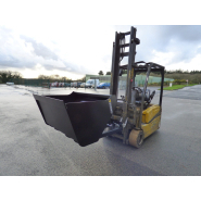 Godet en acier sur chariot élévateur pour sable, graviers, sciures, déchets, débris métalliques-   - emily eco-benne hydraulique_2