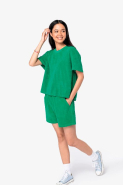 Short écoresponsable en éponge pour femme - Réf : NS728 - coton biologique et polyester recyclé - fabriqué au Portugal_2