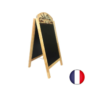 Chevalet stop trottoir - Bois chêne, ardoises amovibles personnalisées - PFN52_2