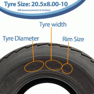 20.5x8.00-10 Pneu remorque 8 plis P815 Road Legal 90M 605kgs 205/65-10 (Lot de 4)_2