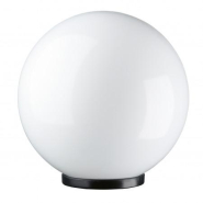 Boule en résine diamètre 250 mm - résistant au bord de mer et aux salins - IP43 - coloris blanc - base noire - modèle Vic_2