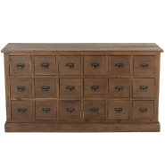 Buffet bas Soma 18 tiroirs en bois massif vintage - style rustique et charme de l'ancien_2