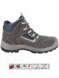 Chaussures de sécurité hautes en cuir croûte velours S1P SRC - coloris gris et bleu - normes EN ISO 20344 et EN ISO 20345_2