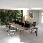 Bench 4 personnes Tempo - Mobel linea - Anthracite, Chêne moyen , 360_0