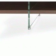 Buffet/Meuble TV design MADY 180cm - Noyer, portes coulissantes et piétement en verre trempé_2