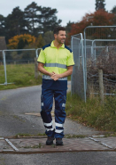 Polo bicolore haute visibilité - Réf: YHVJ220 - 100% polyester, bandes rétro-réfléchissantes larges, norme EN ISO20471 Classe 2_2