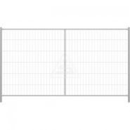 Profi M - Grille de chantier Schake - Clôture mobile galvanisée 3,50m x 2,00m avec cadre et tubes renforcés_2