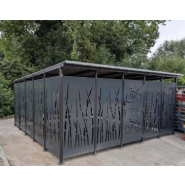 Abri Vélos cubique avec toiture basse pour 30 vélos_2