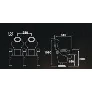 Fauteuil de cinéma - Linsen Seating LS-611 - hauteur totale 1090mm, cadre en acier, accoudoirs avec porte-gobelets_2