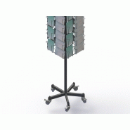 Présentoir mobile tournant - 60 cases pour cartes postales - métal 4 faces_2