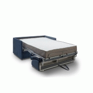 Canapé convertible CanapExpress Luxury 140 cm - Matelas 22 cm mémoire de forme - Velours bleu - Fabrication italienne_2