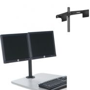 Chariot médical informatique Dual Flat Panel PC Cart H Class - ErgonoFlex - 27,93 kg - Réglable en hauteur, antibactérien et ergonomique_2