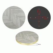 Plateau de table rond pré-percé Chevron 600mm | Bolero - FU511_2