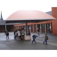 Préau école parapluie Azur - Poteau central - Jusqu'à 49 m² - 30 couleurs disponibles_2