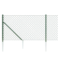 Vidaxl clôture à mailles losangées avec piquet d'ancrage vert 1x10 m 153921_2