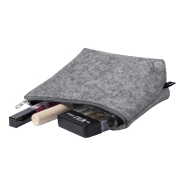 Trousse de maquillage zippée en feutre RPET - Couleur gris - Poids 32,5 g_2