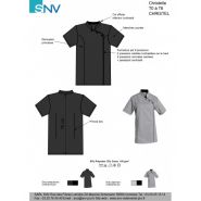 Christel50 - Veste de cuisine SNV - manches courtes - sans poche - pressions cachées - poly/coton uni 195 grs_2