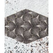 Masque barrière grand public Art Déco - motifs feuilles argentées et dorées - modèle mixte - made in France_2