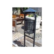 03.033.Ze - Poubelle publique Royal rétro - Zano - 30L avec chapeau protège-pluie_2