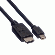 ROLINE Câble Mini DisplayPort, Mini DP - HDTV, M/M, noir, 3 m_2