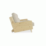 Canapé 3 places convertible Indie - Style scandinave futon beige - Couchage 130x190 cm - Karup_2