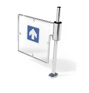 Portillon magasin barrière mécanique - ouverture 90° - fermeture automatique - système anti-panique - finition chromée - barreaux ou Plexi_2