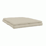 Canapé futon standard convertible Buckle-Up Sofa - couleur beige - matelas épais et confortable 140x200 cm_2
