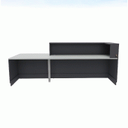 Bureau d'accueil mixte avec PMR Delta Plus - Mobel Linea - Droite, Anthracite_3