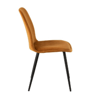 Chaise Helena ocre - métal laqué noir et velours doux - design tendance et confortable_2