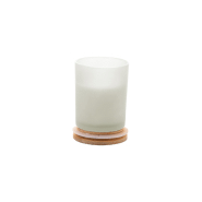 Bougie vanille - cire végétale parfumée - verre dépoli avec couvercle en bambou_2