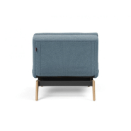 Fauteuil design Dublexo Eik convertible - Lit 90x115 cm - Pieds chêne naturel - Tissu Soft Indigo_2