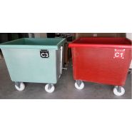 Bac chariot en polyester armé pour abattoir - 400L - fibre de verre - options C1/C2/C3_2